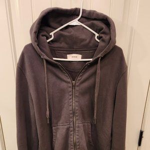 BUCK MASON - Full Zip Alpine Fleece Hoodie - Size M - Charcoal